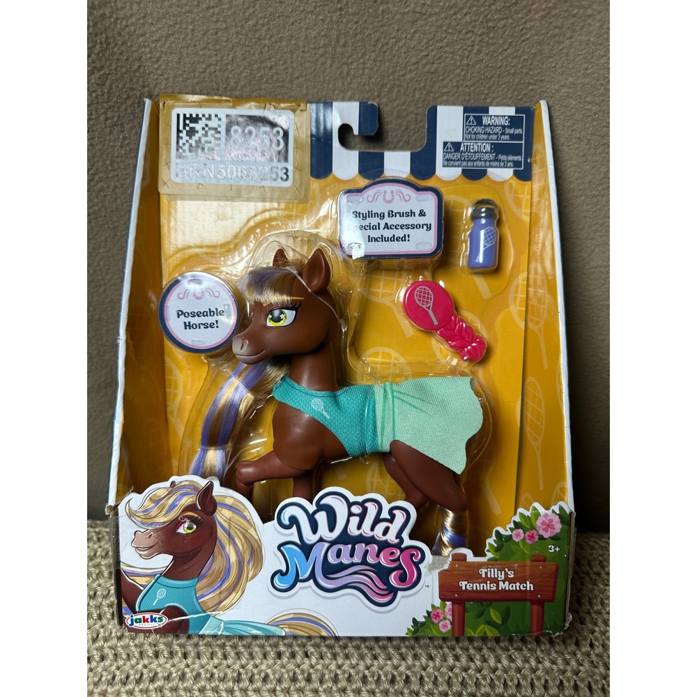 Jakks Pacific Wild Manes Tillys Tennis Match Poseable Horse Figure New